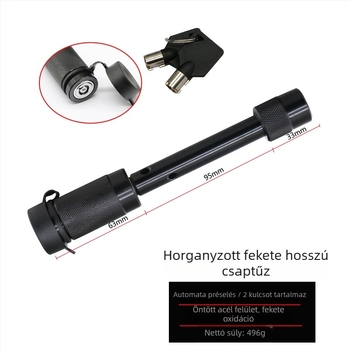 Vontatózár négyszögletes bemenettel, kampóval, univerzális lopás elleni zár