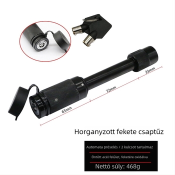 Vontatózár négyszögletes bemenettel, kampóval, univerzális lopás elleni zár
