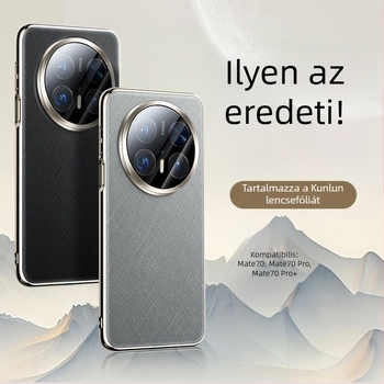 Huawei Mate70 műbőr tok, egyoldalas elektroplatírozott felülettel, ultra vékony, ütésálló, luxus aranyszálas ezüst brokát díszítéssel