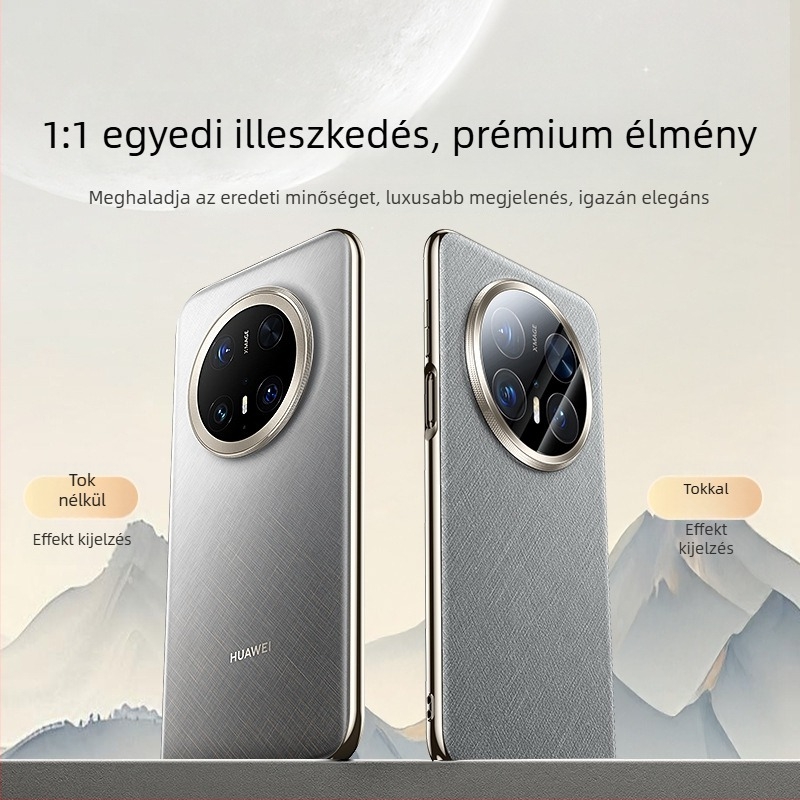 Huawei Mate70 műbőr tok, egyoldalas elektroplatírozott felülettel, ultra vékony, ütésálló, luxus aranyszálas ezüst brokát díszítéssel