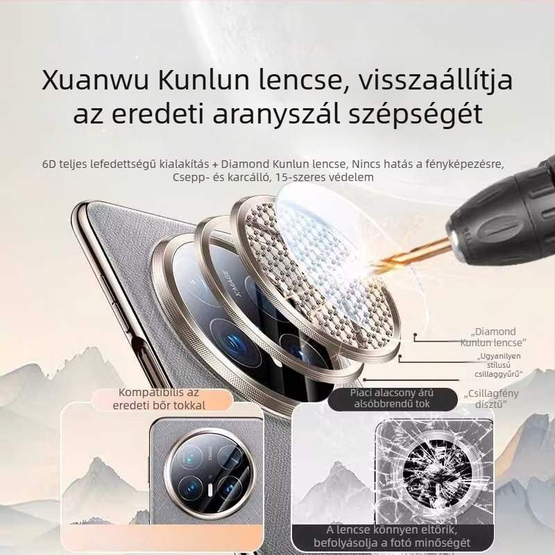 Huawei Mate70 műbőr tok, egyoldalas elektroplatírozott felülettel, ultra vékony, ütésálló, luxus aranyszálas ezüst brokát díszítéssel