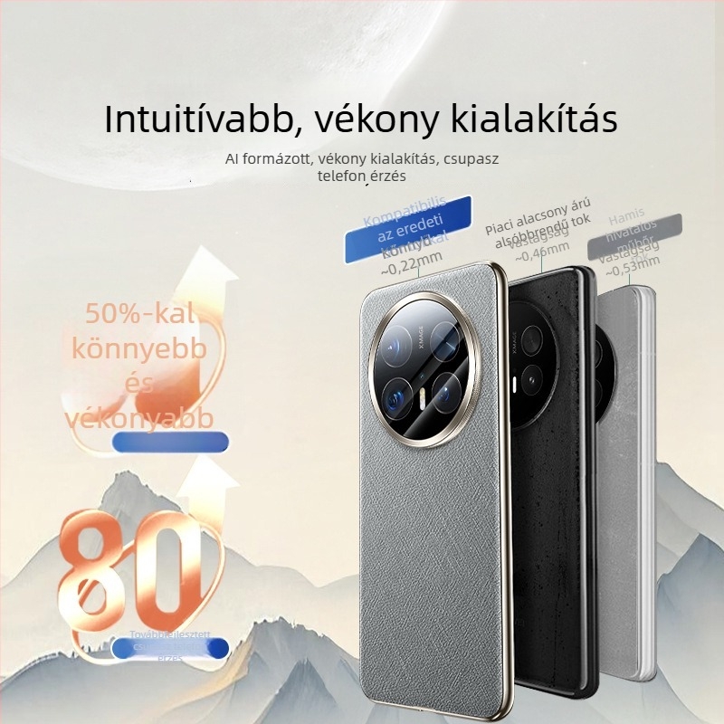 Huawei Mate70 műbőr tok, egyoldalas elektroplatírozott felülettel, ultra vékony, ütésálló, luxus aranyszálas ezüst brokát díszítéssel