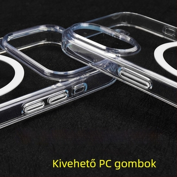 Átlátszó mágneses tok iPhone 17 Pro-hoz, két‑in‑egy védelem, megerősített ütésállóság, nagy kivágás