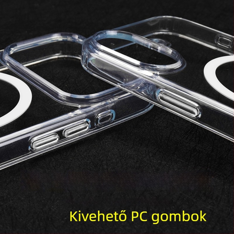 Átlátszó mágneses tok iPhone 17 Pro-hoz, két‑in‑egy védelem, megerősített ütésállóság, nagy kivágás