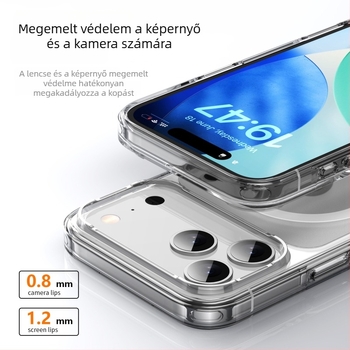 Matte átlátszó TPU tok iPhone 12/13/14/12 Pro készülékhez, ütésálló, megerősített légzsákkal és relifes textúrával