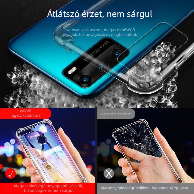 Huawei P40 Pro telefontok — teljes lefedés, puha szilikon, ütésálló védelem