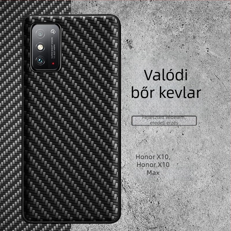 Huawei Honor X10/X10 Max telefontok, teljes védelem, ütésálló, Kevlar 5G kiadás, műbőr, üzleti stílus