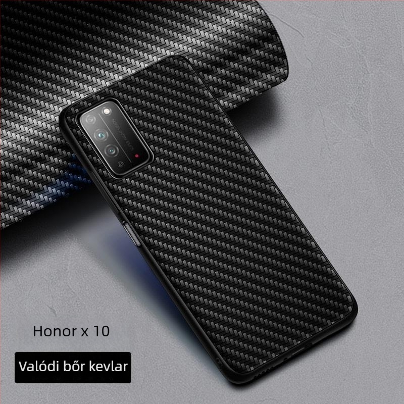 Huawei Honor X10/X10 Max telefontok, teljes védelem, ütésálló, Kevlar 5G kiadás, műbőr, üzleti stílus
