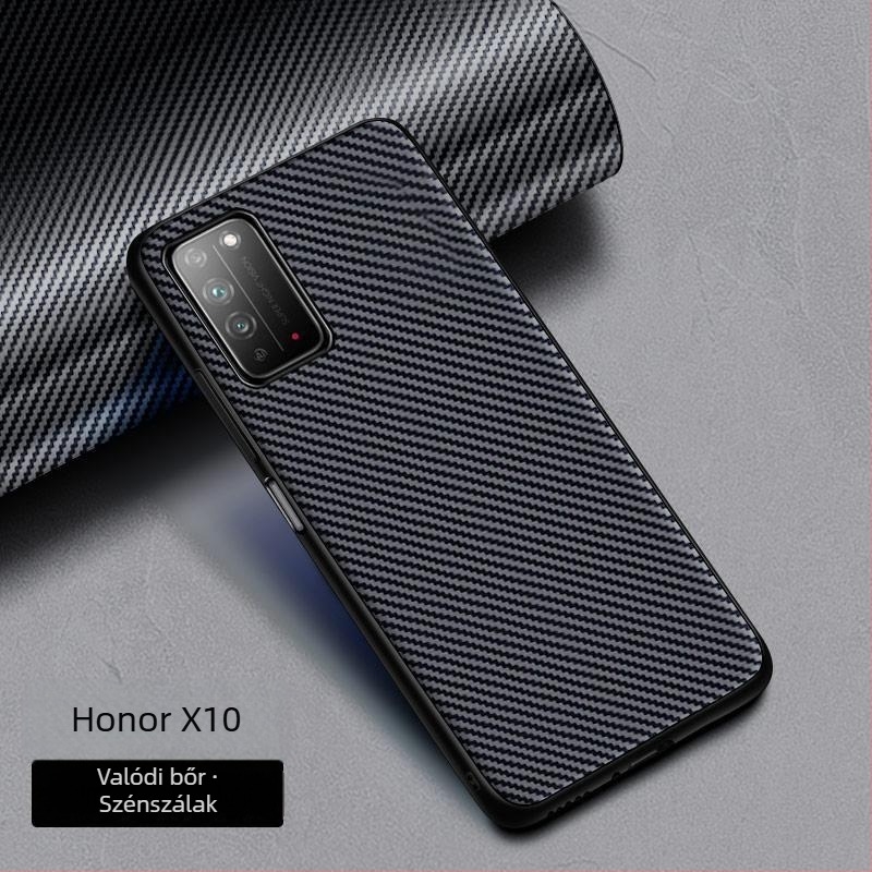 Huawei Honor X10/X10 Max telefontok, teljes védelem, ütésálló, Kevlar 5G kiadás, műbőr, üzleti stílus