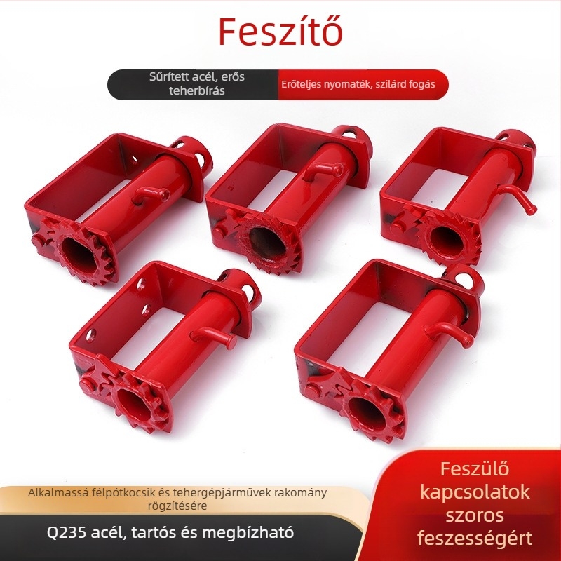 Tehergépkocsi kötélfeszítő, sűrű fogazatú záró mechanizmus, magas széntartalmú acél, modell 1-2