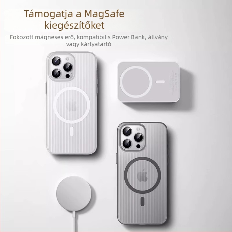 Telefonvédő tok mágneses rögzítéssel, ütésálló, esésálló, hőelvezetés, matt PC anyagból, kompatibilis az iPhone 12–14 sorozattal (Ring Gold Horse)
