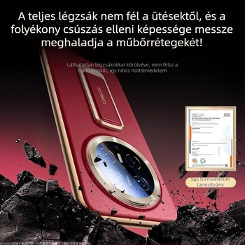 Huawei Mate70 Pro Premium bőrtok hátlap csuklóval és esésvédelmi funkcióval, elérhető fehér, piros, lila és fekete színben
