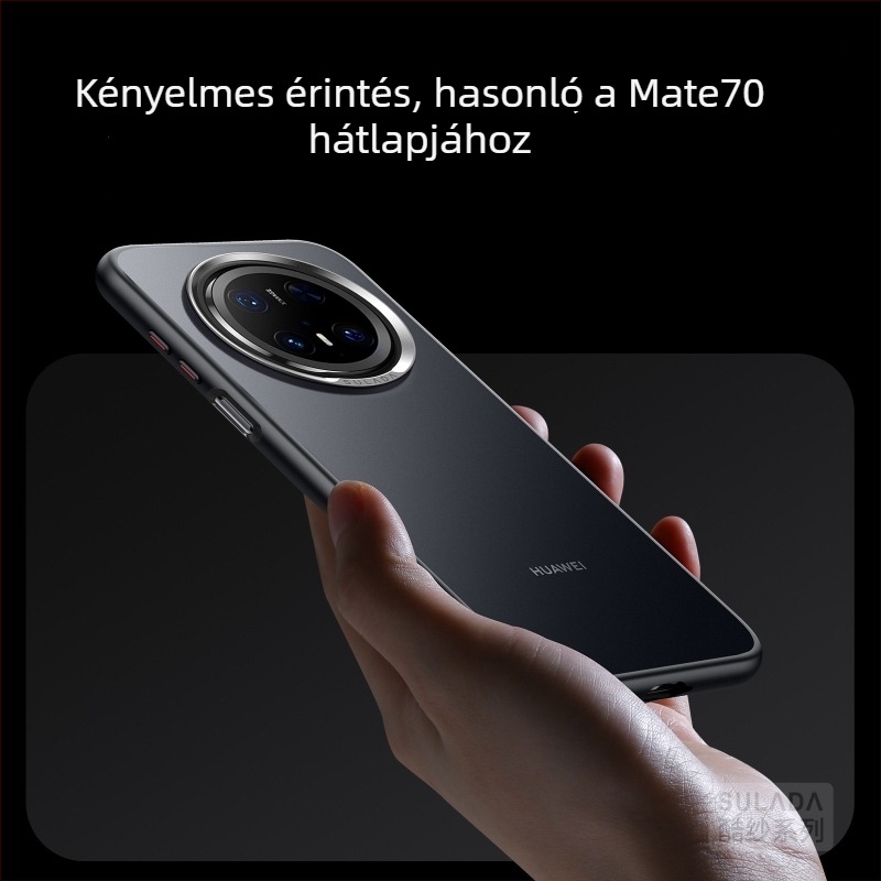 Mate80 matt telefonvédő Huawei Mate70 Prohoz Sulada fonalas tapintású textúrával és lencsegyűrűvel