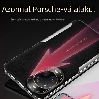 Huawei telefonhoz való tok – imitált bőr, lenyomatos textúra, lágy él, esés elleni védelem