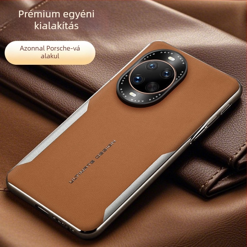 Huawei telefonhoz való tok – imitált bőr, lenyomatos textúra, lágy él, esés elleni védelem
