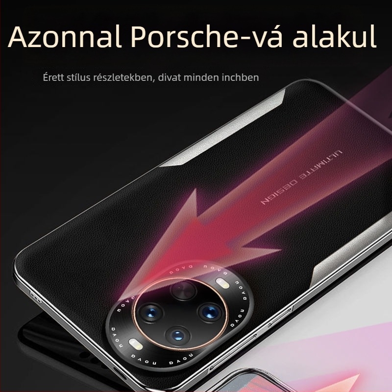 Huawei telefonhoz való tok – imitált bőr, lenyomatos textúra, lágy él, esés elleni védelem