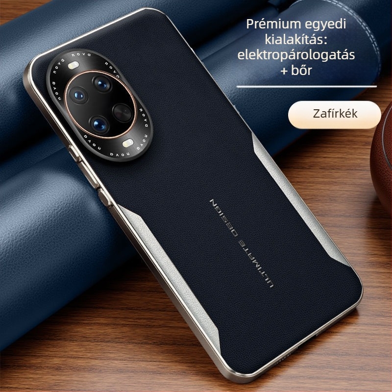 Huawei telefonhoz való tok – imitált bőr, lenyomatos textúra, lágy él, esés elleni védelem