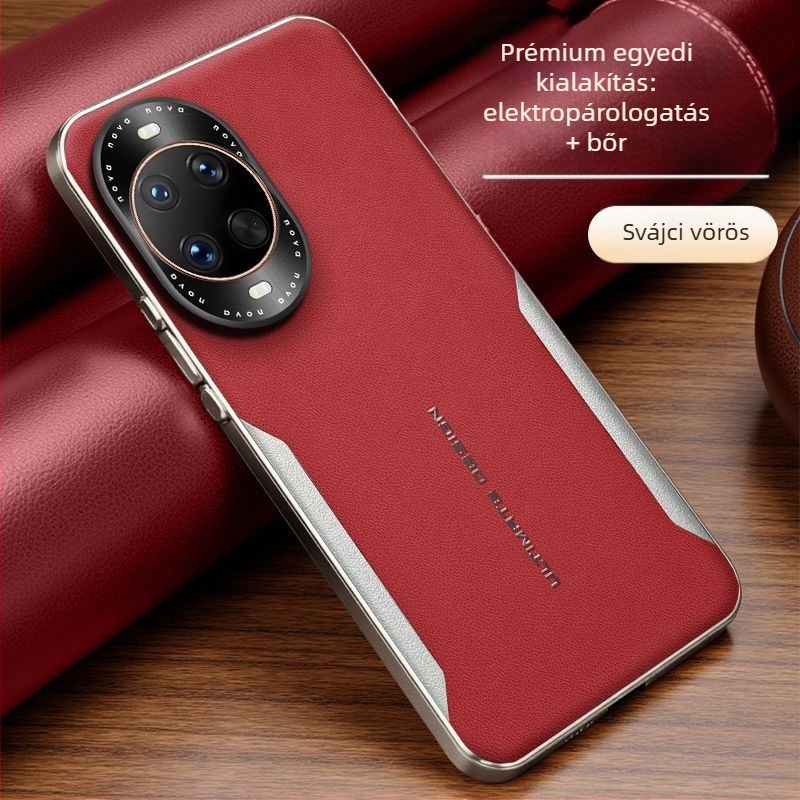 Huawei telefonhoz való tok – imitált bőr, lenyomatos textúra, lágy él, esés elleni védelem