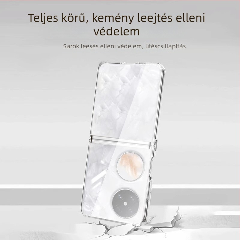 Egy darabos szilikon védőtok Huawei Pocket 2/S-hez, hajtogatható kijelzővel és védőfóliával, teljes lefedettség, ütésálló
