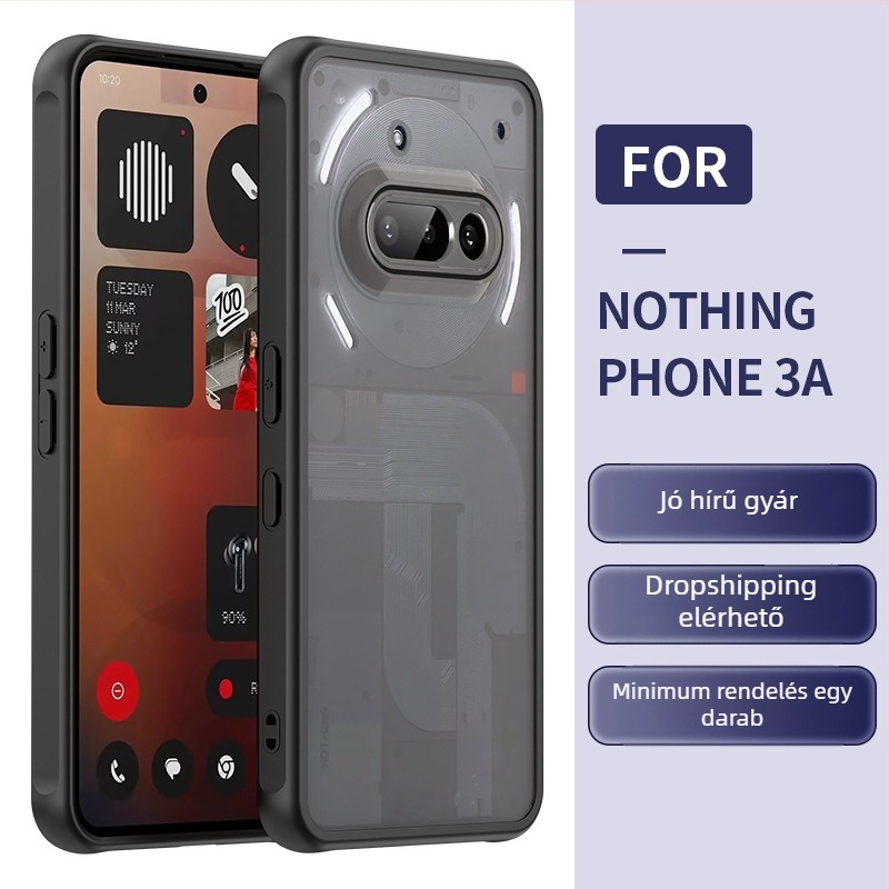 Nothing Phone 3a telefonvédő tok Fan Shield (Anyag: PC+TPU; Frosted felület; Ütközés elleni védelem; Testreszabás támogatott)