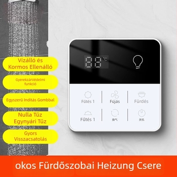 Okos fürdőszobai fűtésvezérlő kapcsoló érintőpanellel, vízálló, 50–440V, Loose