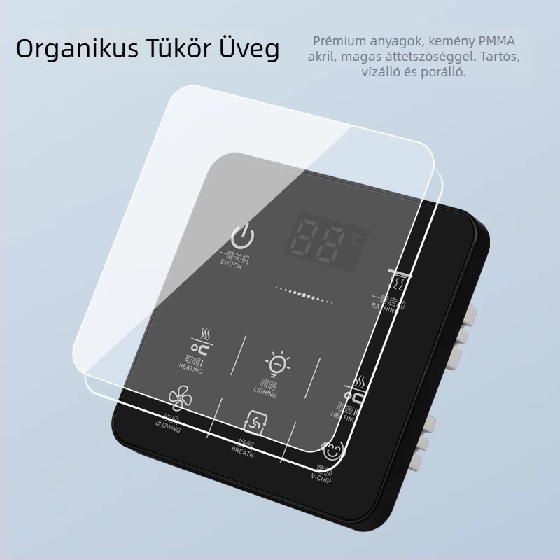 Okos fürdőszobai fűtésvezérlő kapcsoló érintőpanellel, vízálló, 50–440V, Loose