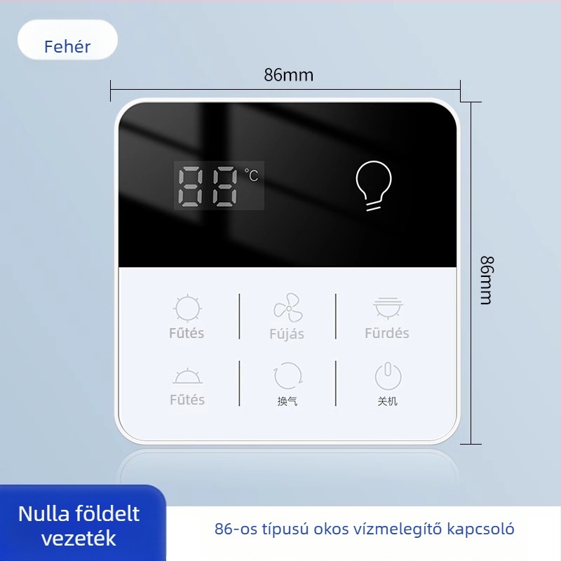 Okos fürdőszobai fűtésvezérlő kapcsoló érintőpanellel, vízálló, 50–440V, Loose