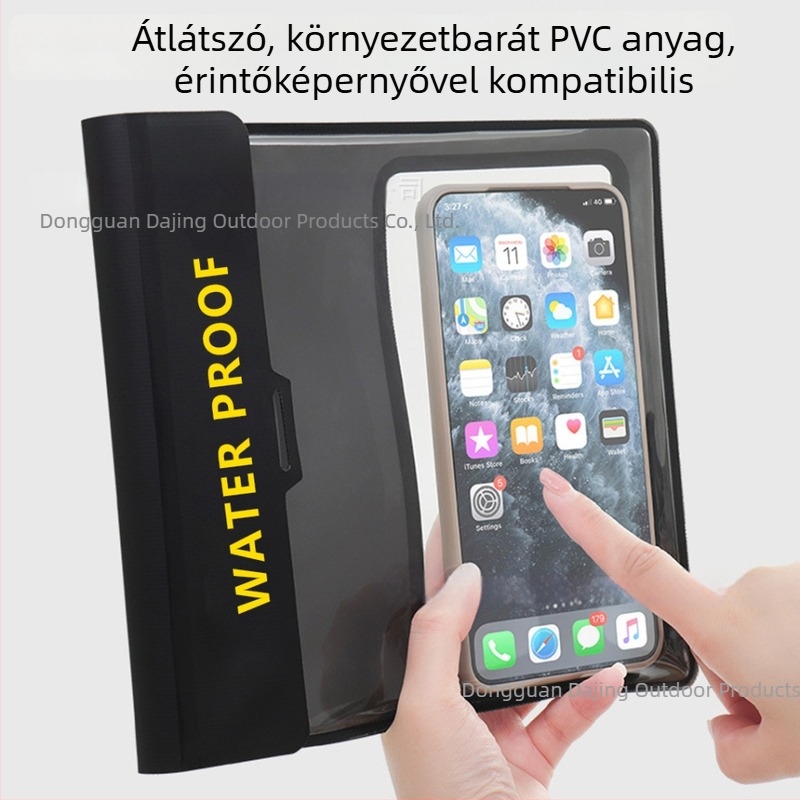 Vízálló mobiltelefon-táska érintőképernyővel, nagy kapacitású PVC anyagból, diagonális vállpánttal, úszáshoz és vízisportokhoz