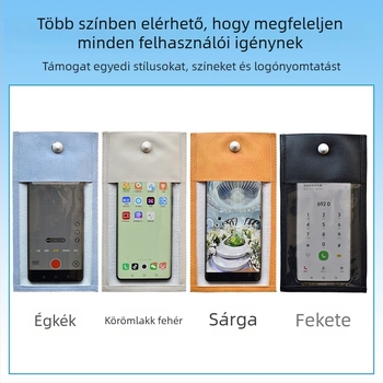 Mobiltelefon táska kamerázás elleni védelemmel, derékszögű kialakítás, PVC+PU anyag, uniszex, esküvőkre