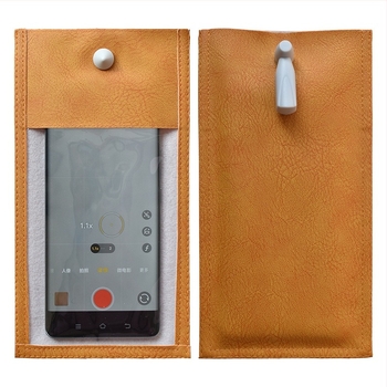 Mobiltelefon táska kamerázás elleni védelemmel, derékszögű kialakítás, PVC+PU anyag, uniszex, esküvőkre