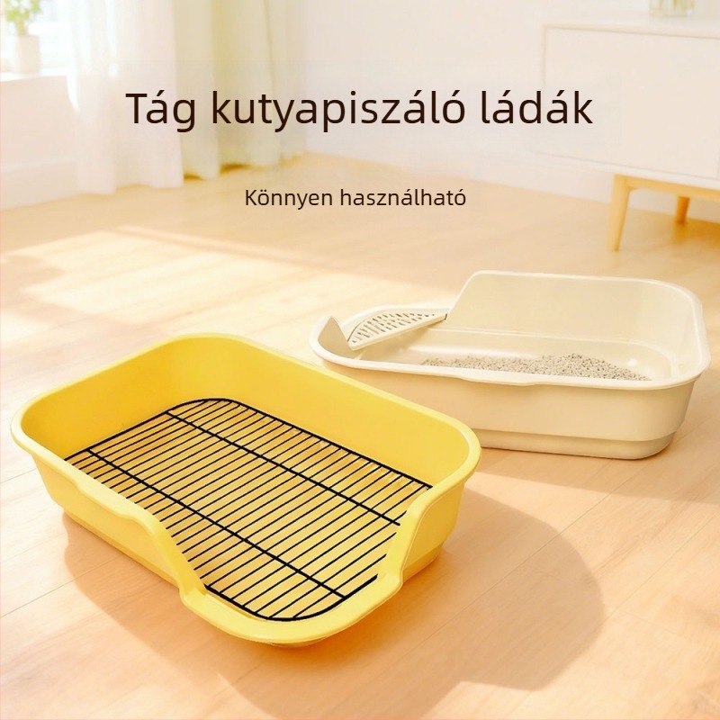 Nyitott macska- és kutyatoalett, műanyag, négyzet alakú, univerzális