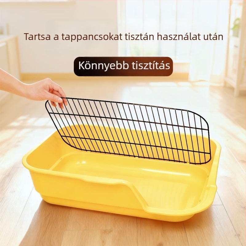 Nyitott macska- és kutyatoalett, műanyag, négyzet alakú, univerzális