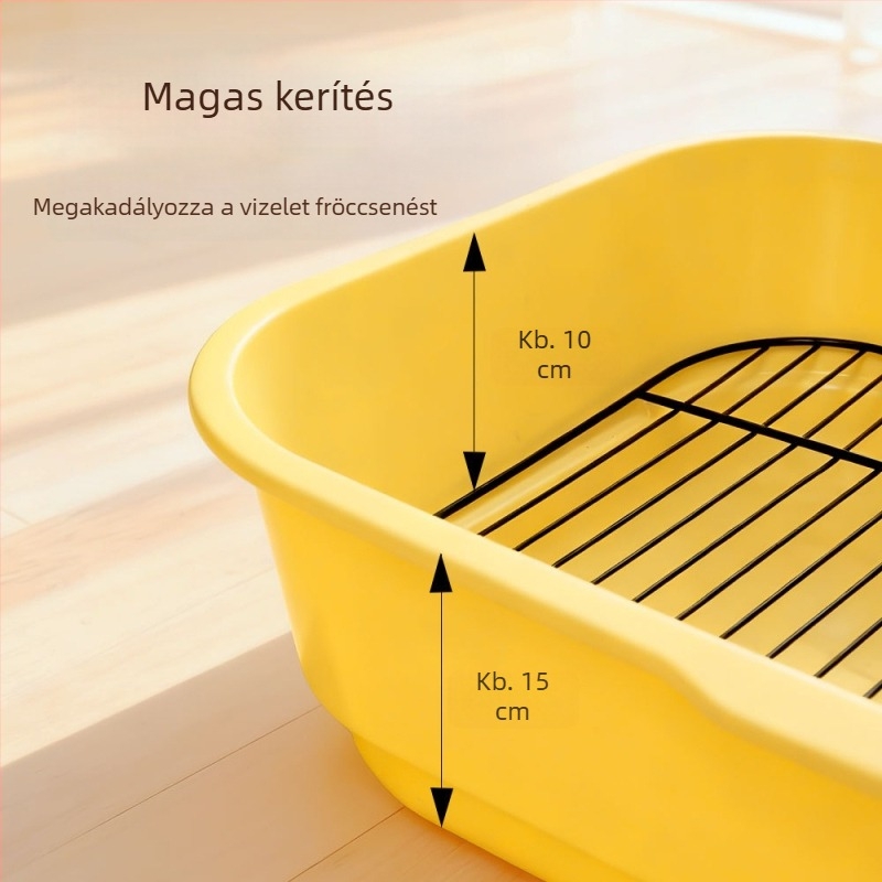 Nyitott macska- és kutyatoalett, műanyag, négyzet alakú, univerzális