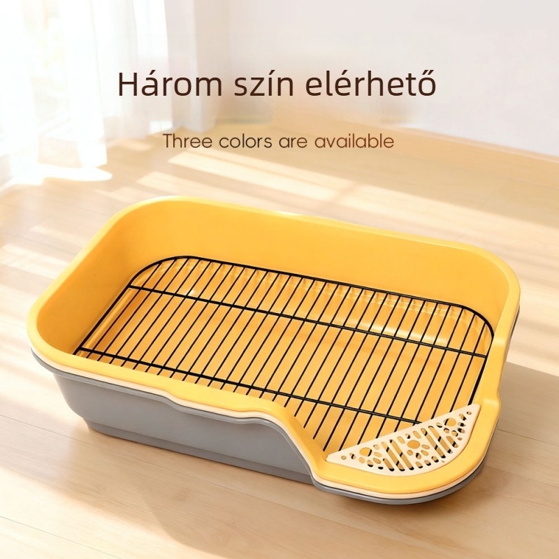 Nyitott macska- és kutyatoalett, műanyag, négyzet alakú, univerzális