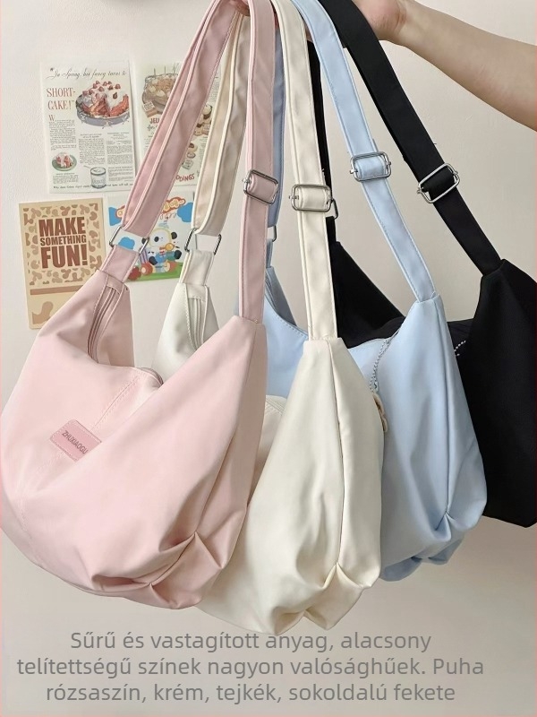 Crossbody dumpling táska – Nylon, cipzáras nyitás, belső cipzáras zseb és telefontok, Pig xiaogu márka