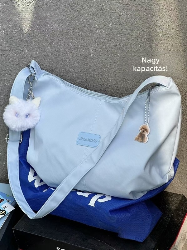 Crossbody dumpling táska – Nylon, cipzáras nyitás, belső cipzáras zseb és telefontok, Pig xiaogu márka