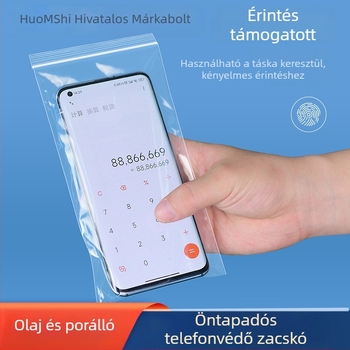 Egyszer használatos érintőképernyős telefon tasak, átlátszó, vízálló és porálló, önzáró tömítéssel 0.5–2 cm