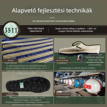 3511 Katonai zöld színű munkacipő terepmunkára, kopásálló, csúszásmentes, uniszex