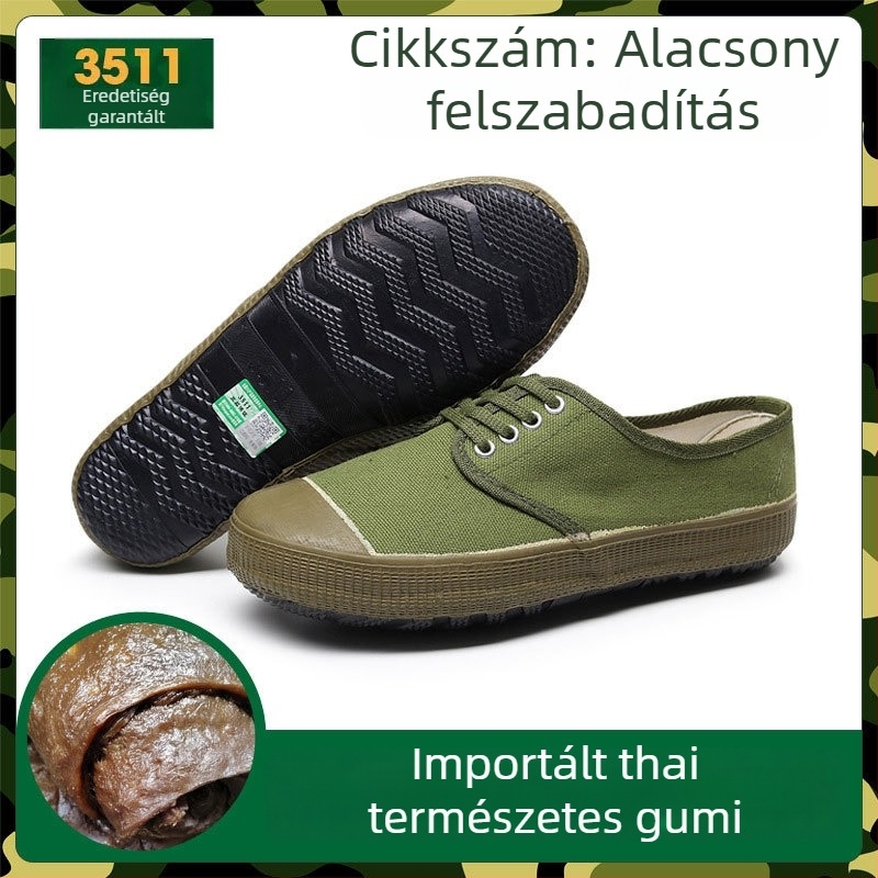 3511 Katonai zöld színű munkacipő terepmunkára, kopásálló, csúszásmentes, uniszex