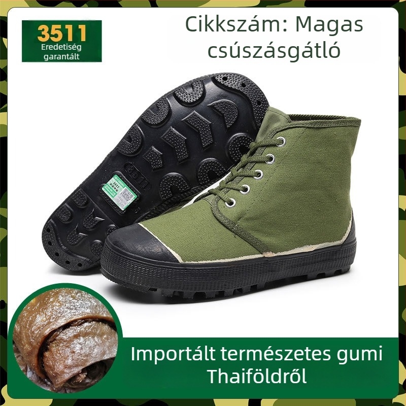 3511 Katonai zöld színű munkacipő terepmunkára, kopásálló, csúszásmentes, uniszex