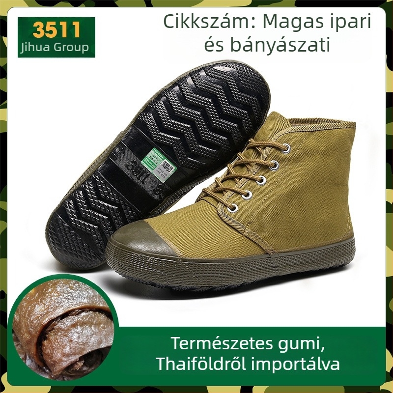 3511 Katonai zöld színű munkacipő terepmunkára, kopásálló, csúszásmentes, uniszex