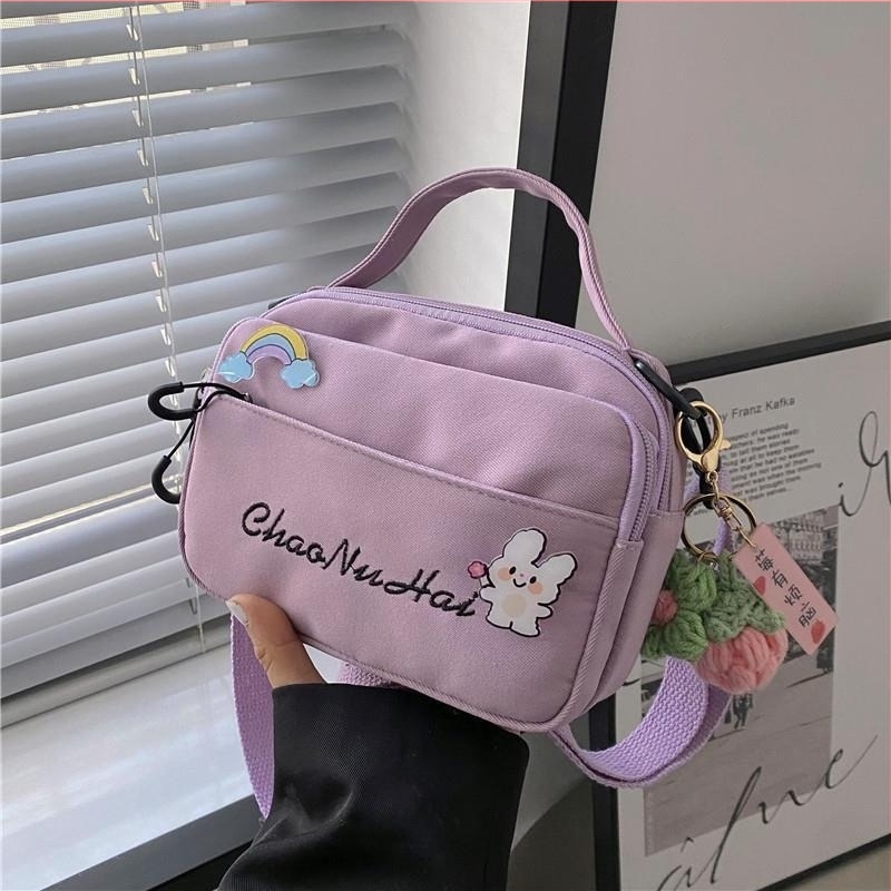Női vászon crossbody táska, 2025, aranyos és divatos, kicsi és sokoldalú