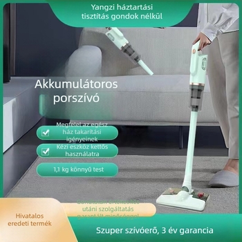 Vezeték nélküli kézi porszívó háztartási, nedves-száraz tisztítás, 120 W, szívóerő 10–15 kPa, beépített 1600–2000 mAh akkumulátor