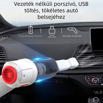 HL-103 – Autó és otthon használható, vezeték nélküli porszívó, 7.4V, 120W, 6000Pa