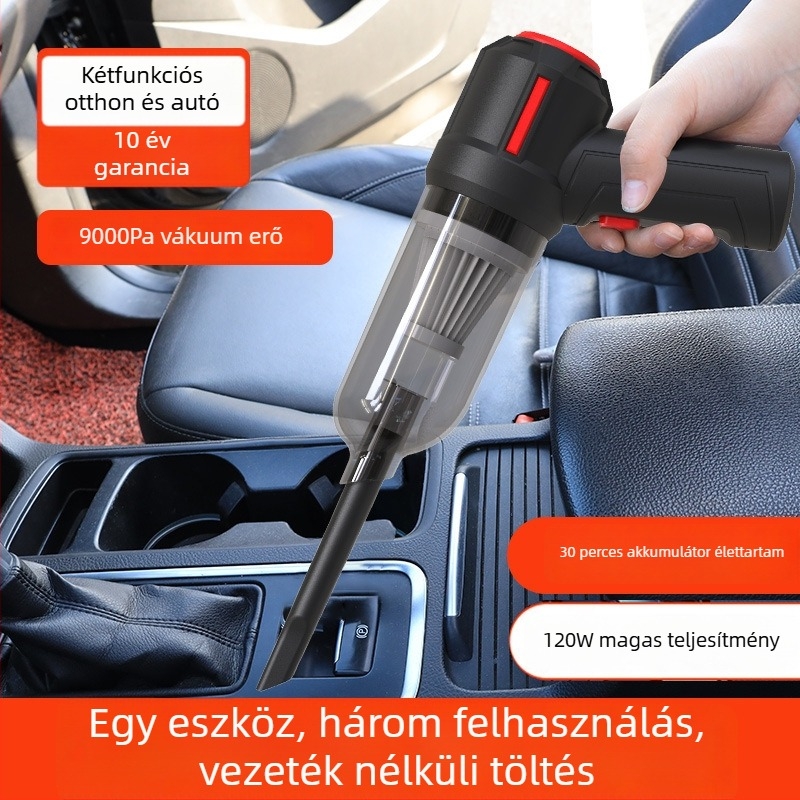 HL-103 – Autó és otthon használható, vezeték nélküli porszívó, 7.4V, 120W, 6000Pa