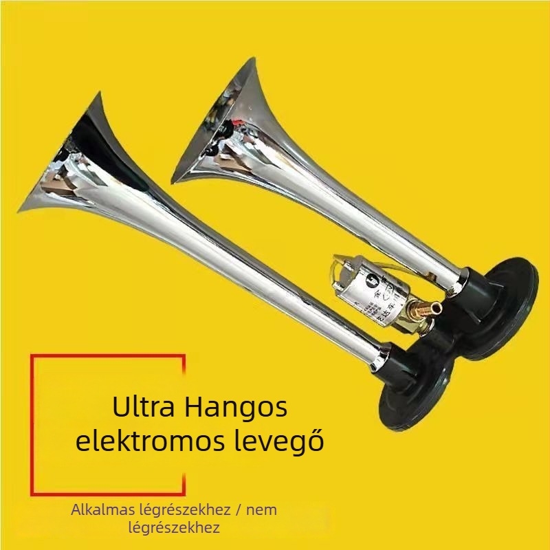 Autóharang kettős csővel, 24V/12V, elektromos vezérlés, magas hangú, hangos