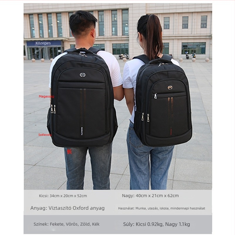 Unisex hátizsák szabadidős utazáshoz, Oxford anyag, 56-75L kapacitás, 16 hüvelykes laptop kompatibil