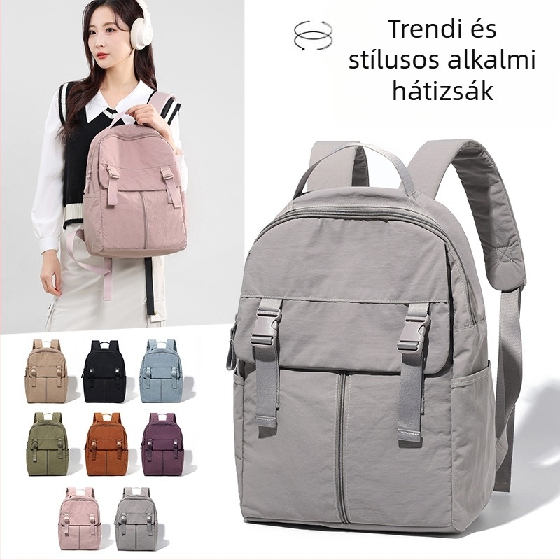 Uniszex nylon hátizsák, városi minimalist stílus, 20–35 L kapacitás, kompatibilis 15 colos laptophoz