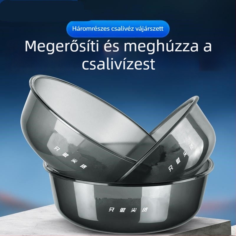 Háromrészes készlet csalétekhez: etetőedény, összecsukható etetőtál és keverőedény