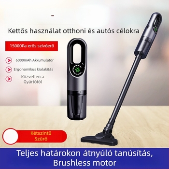 BASDEO vezeték nélküli kézi/vertikális porszívó autó- és otthoni használatra — 16000Pa szívás, 11.1V, 100W, újratölthető